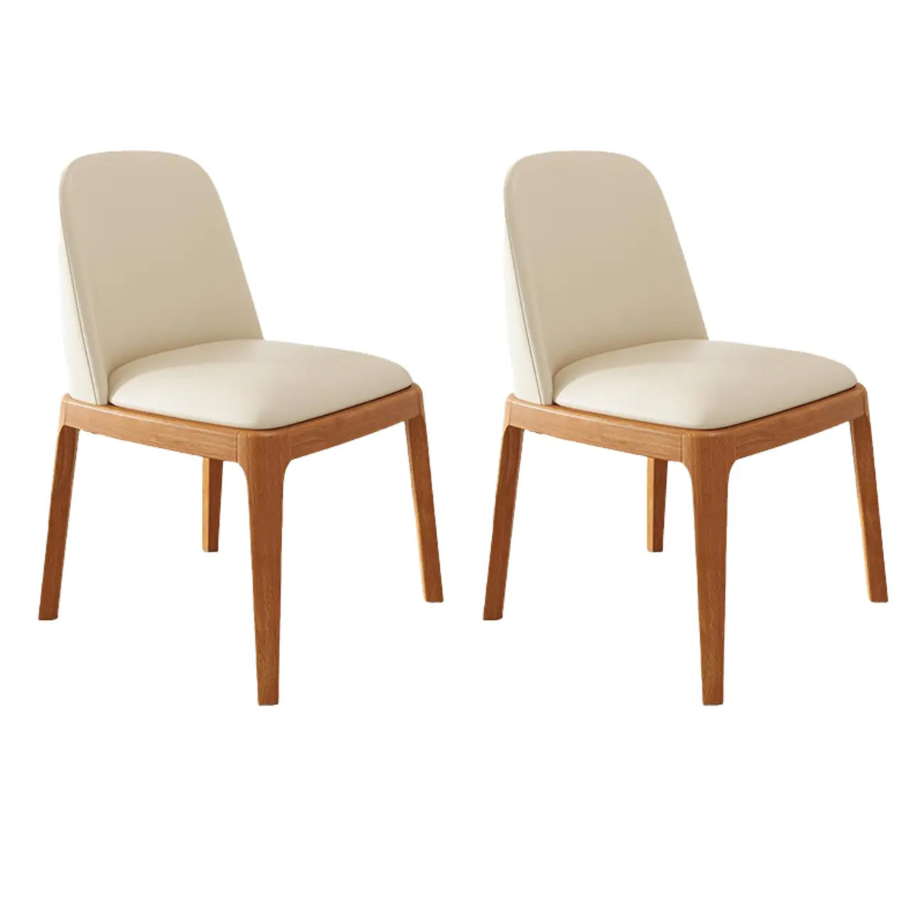 Modern Rubber Wood Upholstered Dining Chair Set of 2 Image - 13 | homeyfad