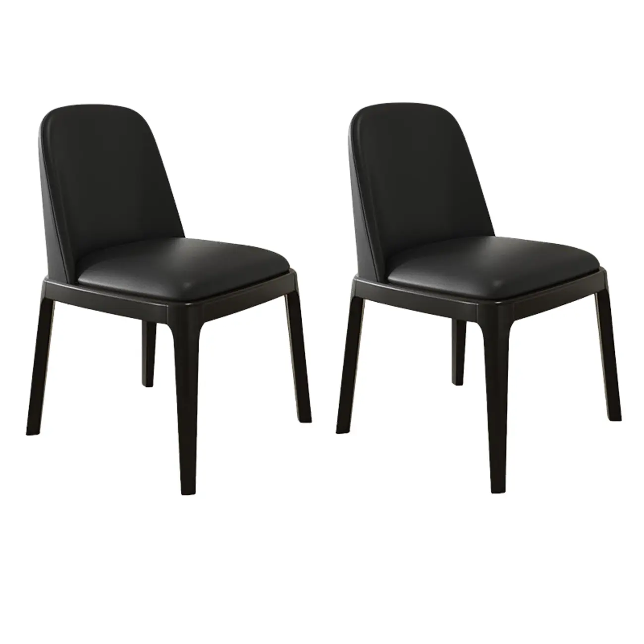 Modern Rubber Wood Upholstered Dining Chair Set of 2 Image - 14 | homeyfad