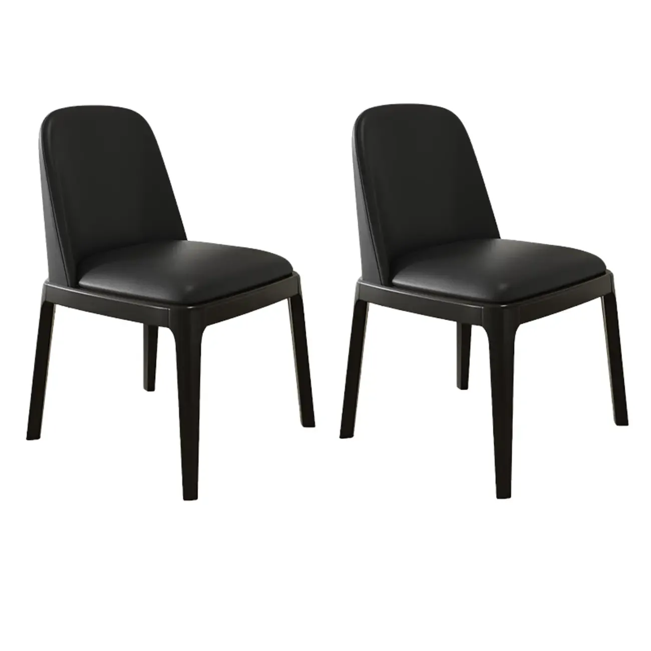 Modern Rubber Wood Upholstered Dining Chair Set of 2 Image - 14