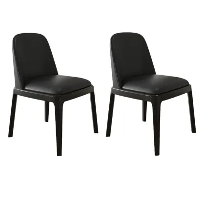 Modern Rubber Wood Upholstered Dining Chair Set of 2 Image - 14