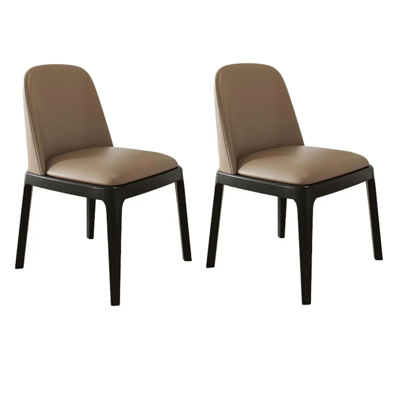 Modern Rubber Wood Upholstered Dining Chair Set of 2 Image - 15