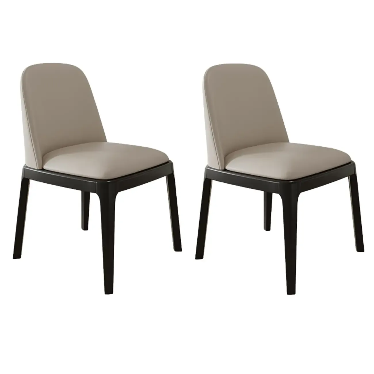 Modern Rubber Wood Upholstered Dining Chair Set of 2 Image - 16