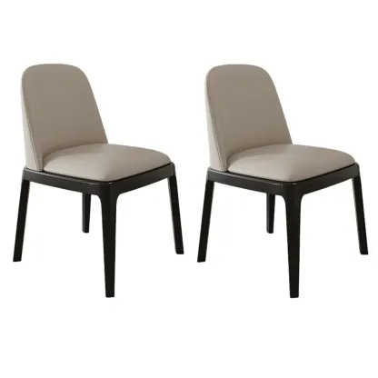 Modern Rubber Wood Upholstered Dining Chair Set of 2 Image - 16