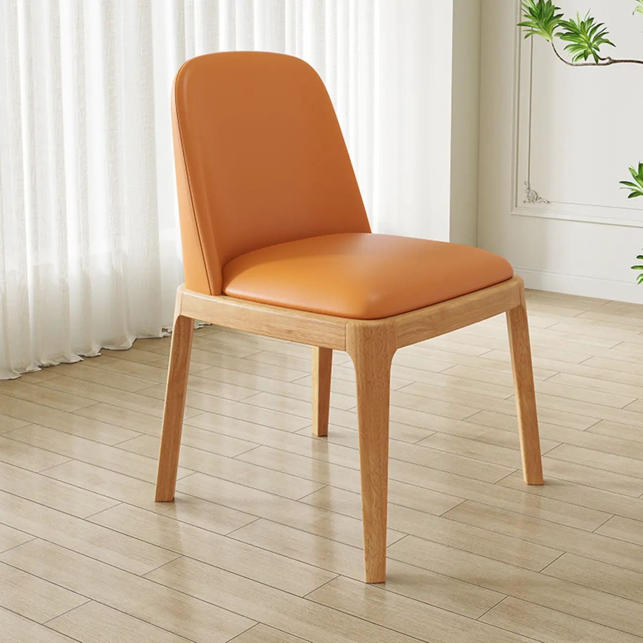 Modern Rubber Wood Upholstered Dining Chair Set of 2 Image - 21 | homeyfad