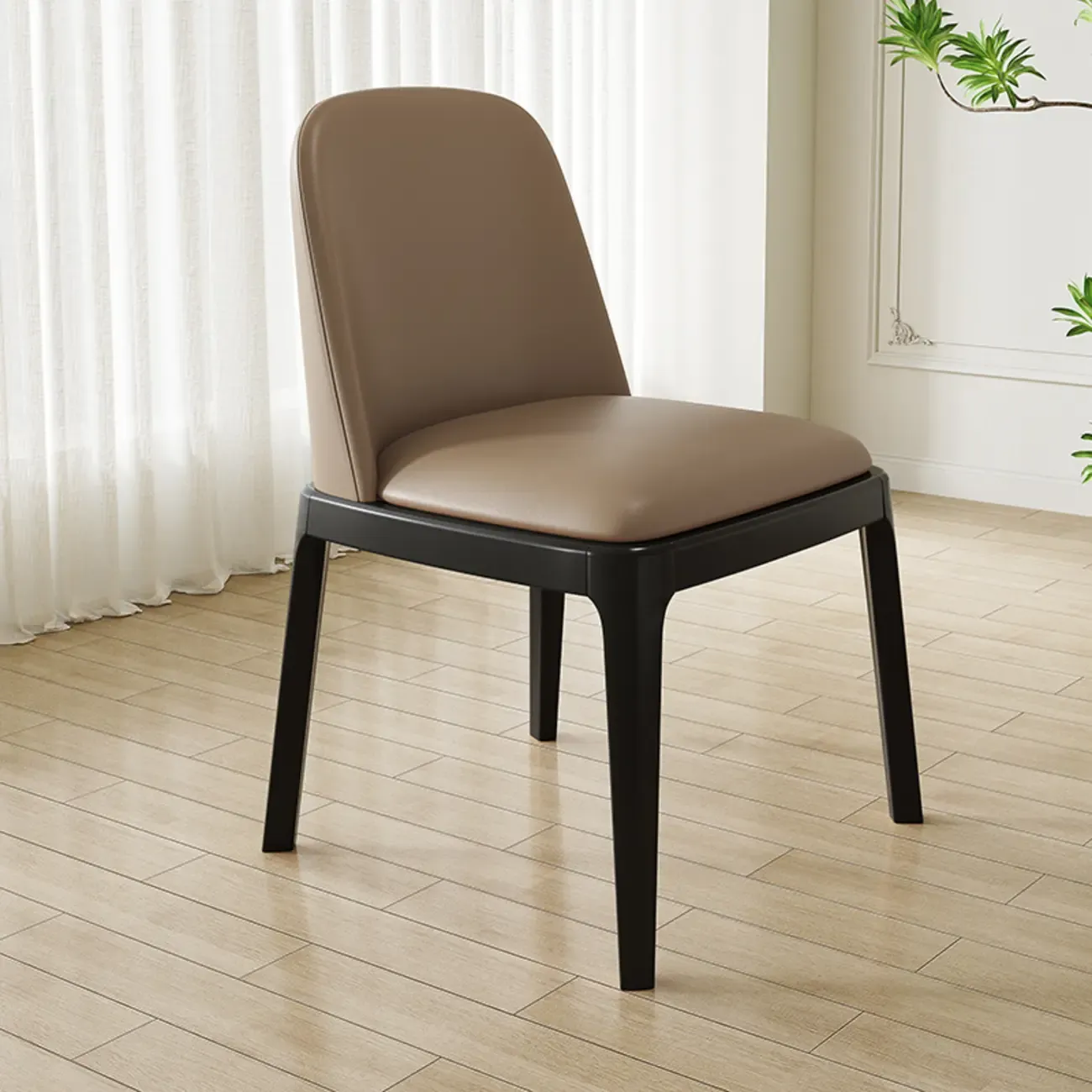 Modern Rubber Wood Upholstered Dining Chair Set of 2 Image - 30