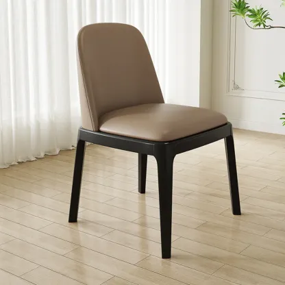 Modern Rubber Wood Upholstered Dining Chair Set of 2 Image - 30