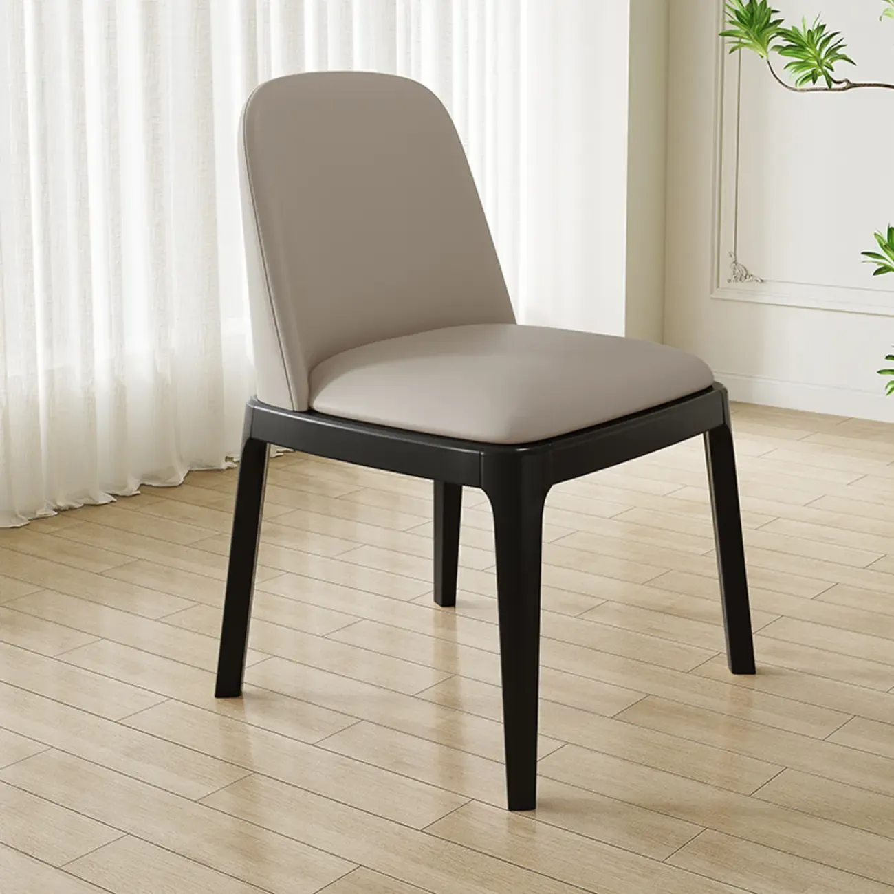 Modern Rubber Wood Upholstered Dining Chair Set of 2 Image - 31