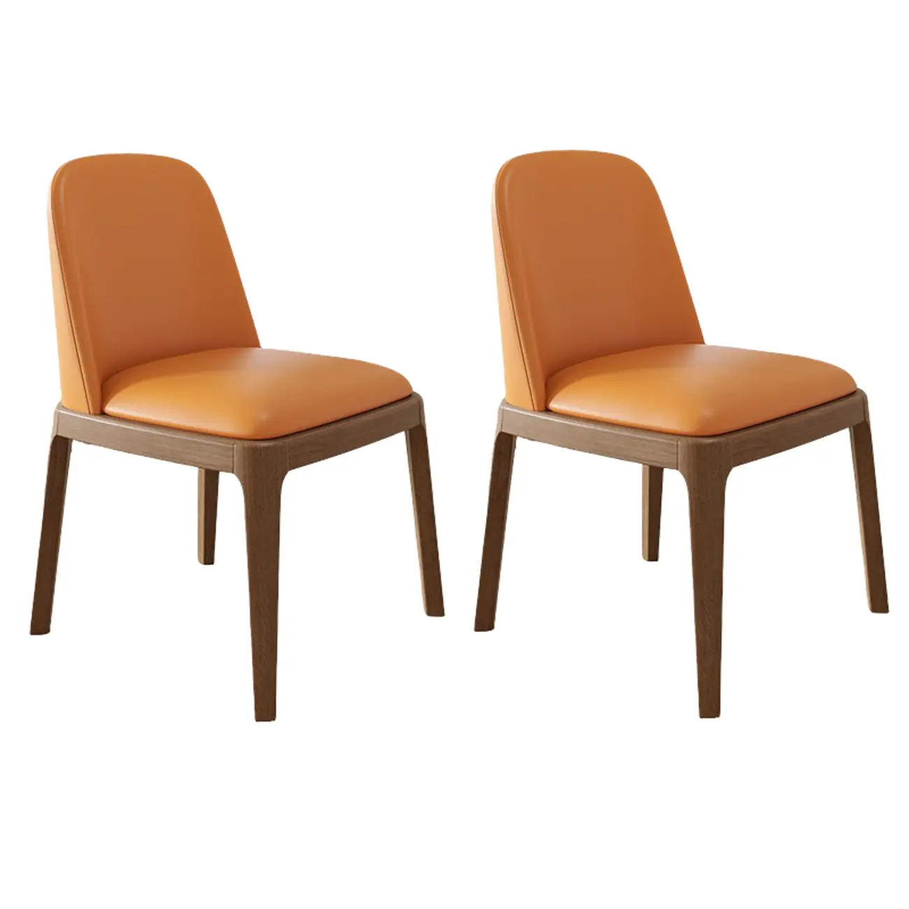 Modern Rubber Wood Upholstered Dining Chair Set of 2 Image - 8 | homeyfad