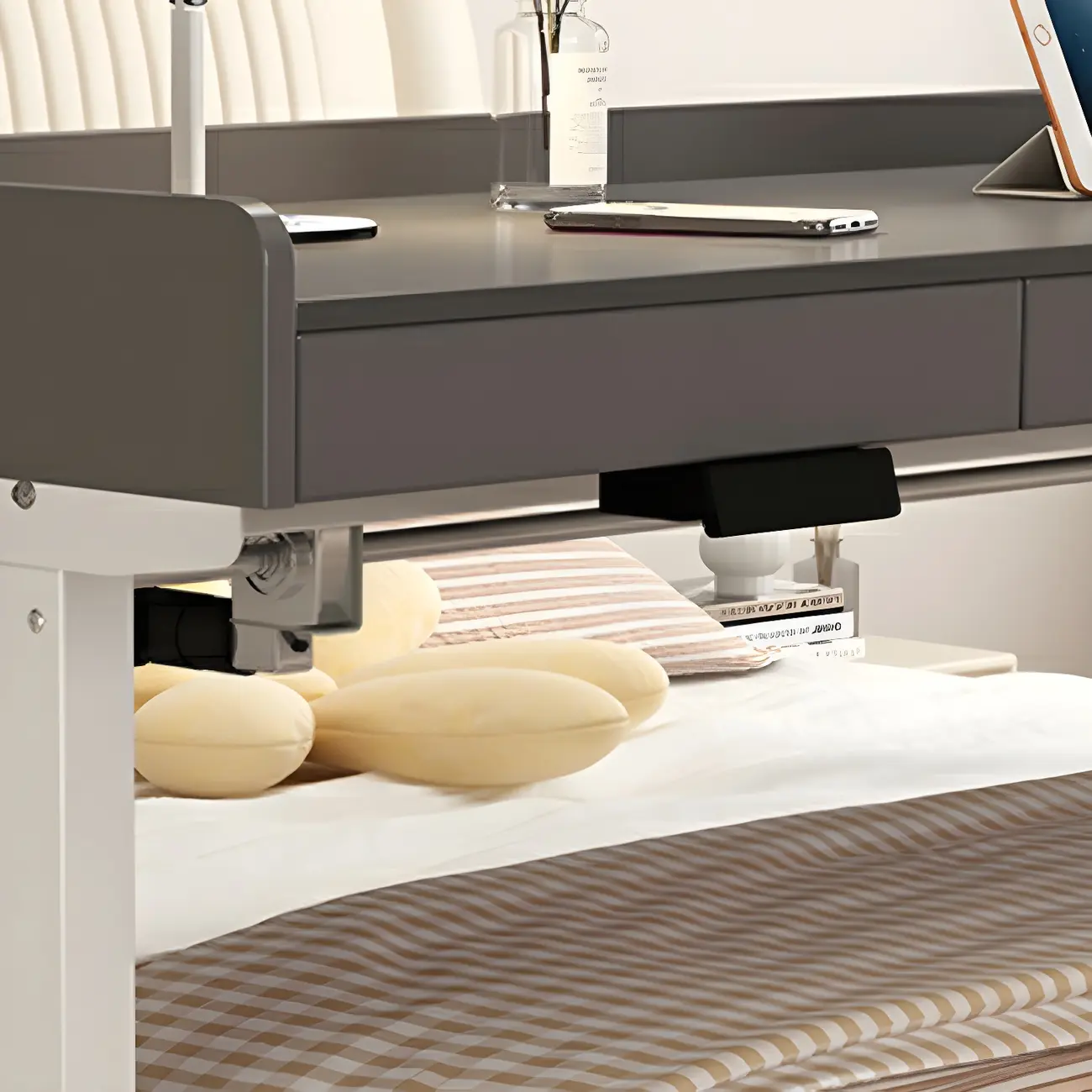 Classic Wooden T-Shape Standing Desk with Drawers for Home Image - 8 | homeyfad