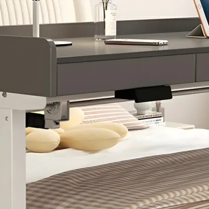 Classic Wooden T-Shape Standing Desk with Drawers for Home Image - 8