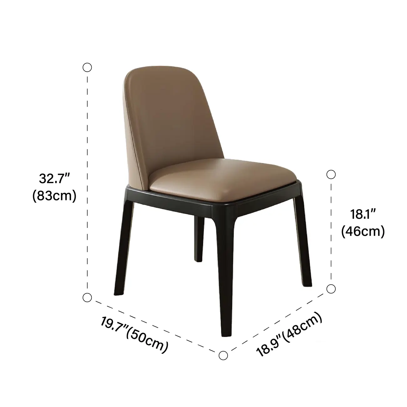 Modern Rubber Wood Upholstered Dining Chair Set of 2 #size | homeyfad