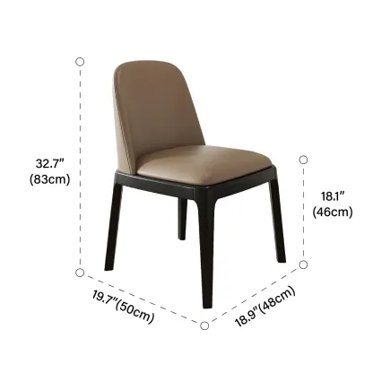 Modern Rubber Wood Upholstered Dining Chair Set of 2 #size