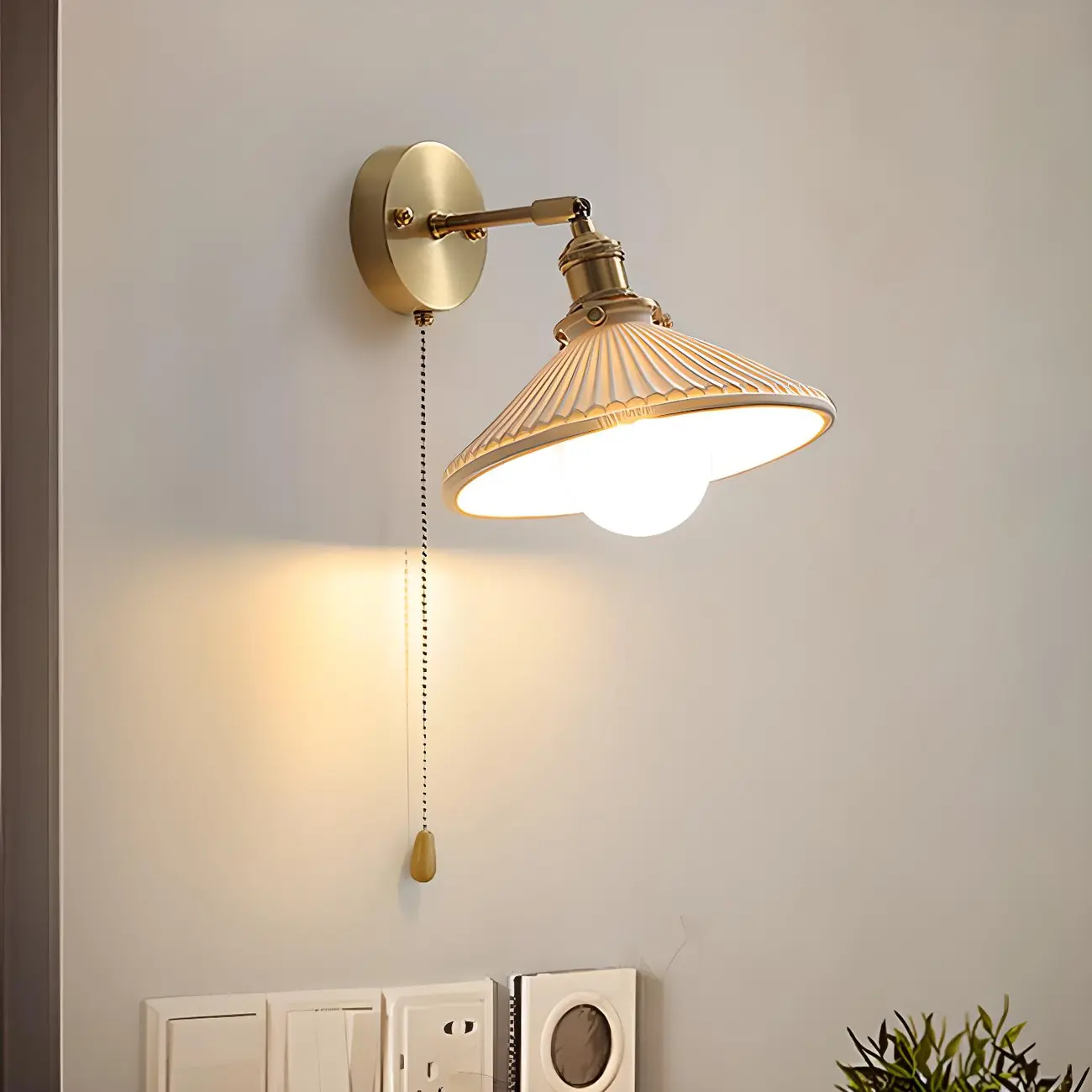 Modern Brass Down Swing Arm Wall Light for Bedroom Decor | homeyfad