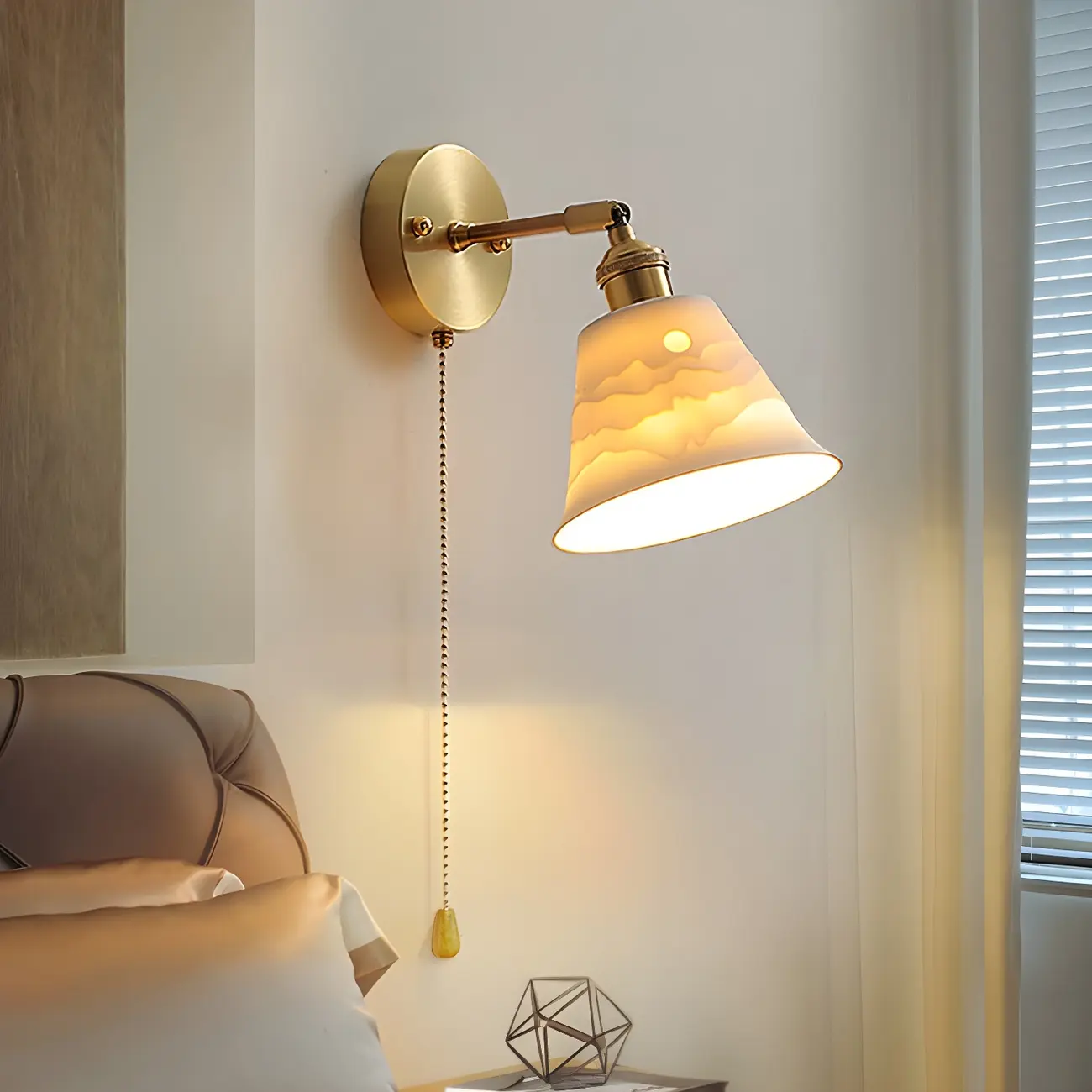 Modern Brass Down Swing Arm Wall Light for Bedroom Decor | homeyfad