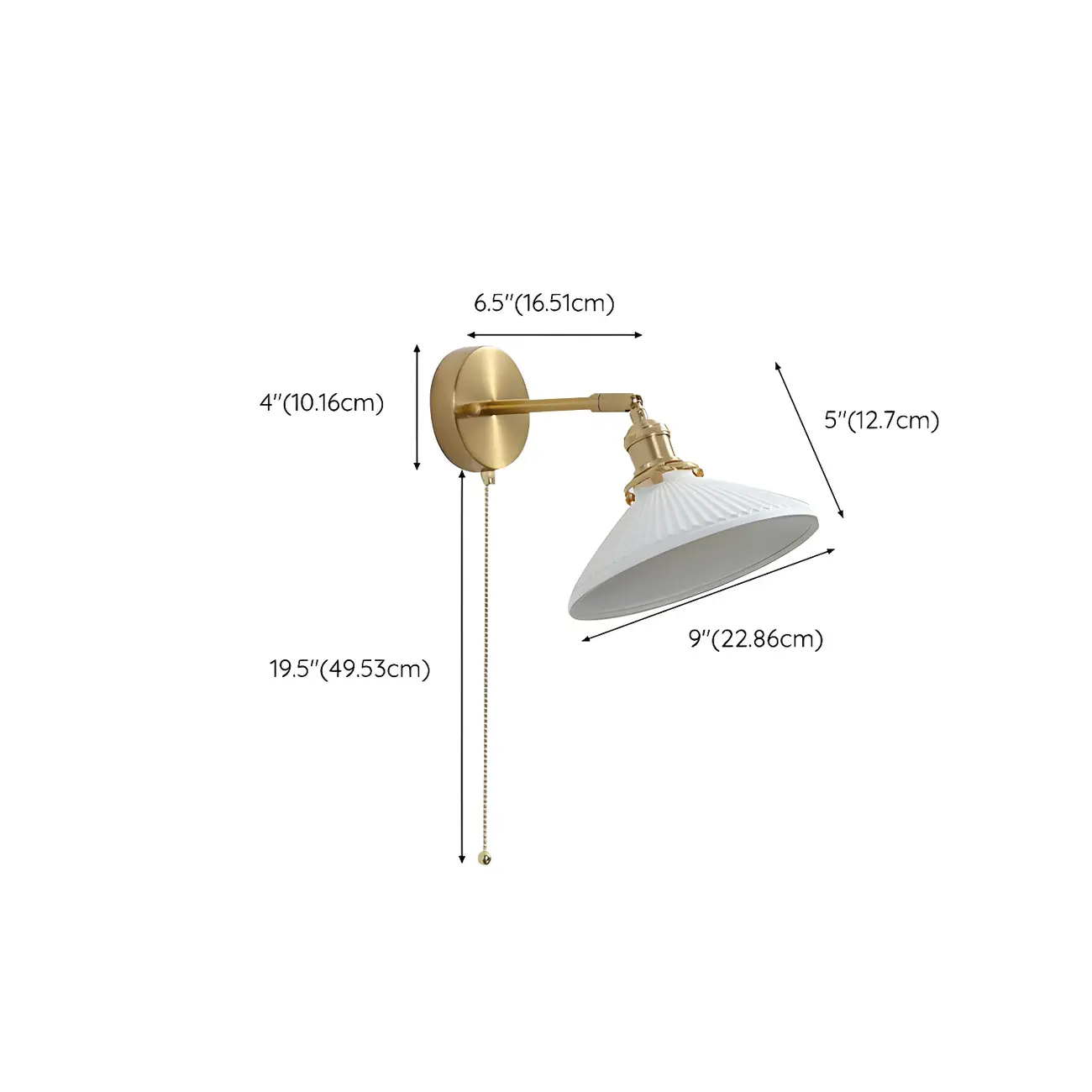 Modern Brass Down Swing Arm Wall Light for Bedroom Decor | homeyfad