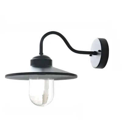 Industrial Gooseneck Down Shade Glass Outdoor Wall Light