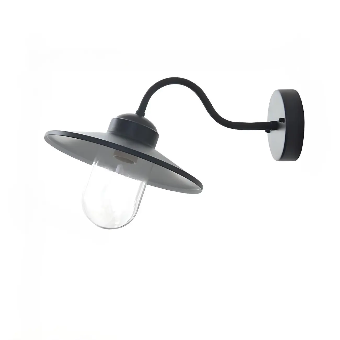 Industrial Gooseneck Down Shade Glass Outdoor Wall Light | homeyfad