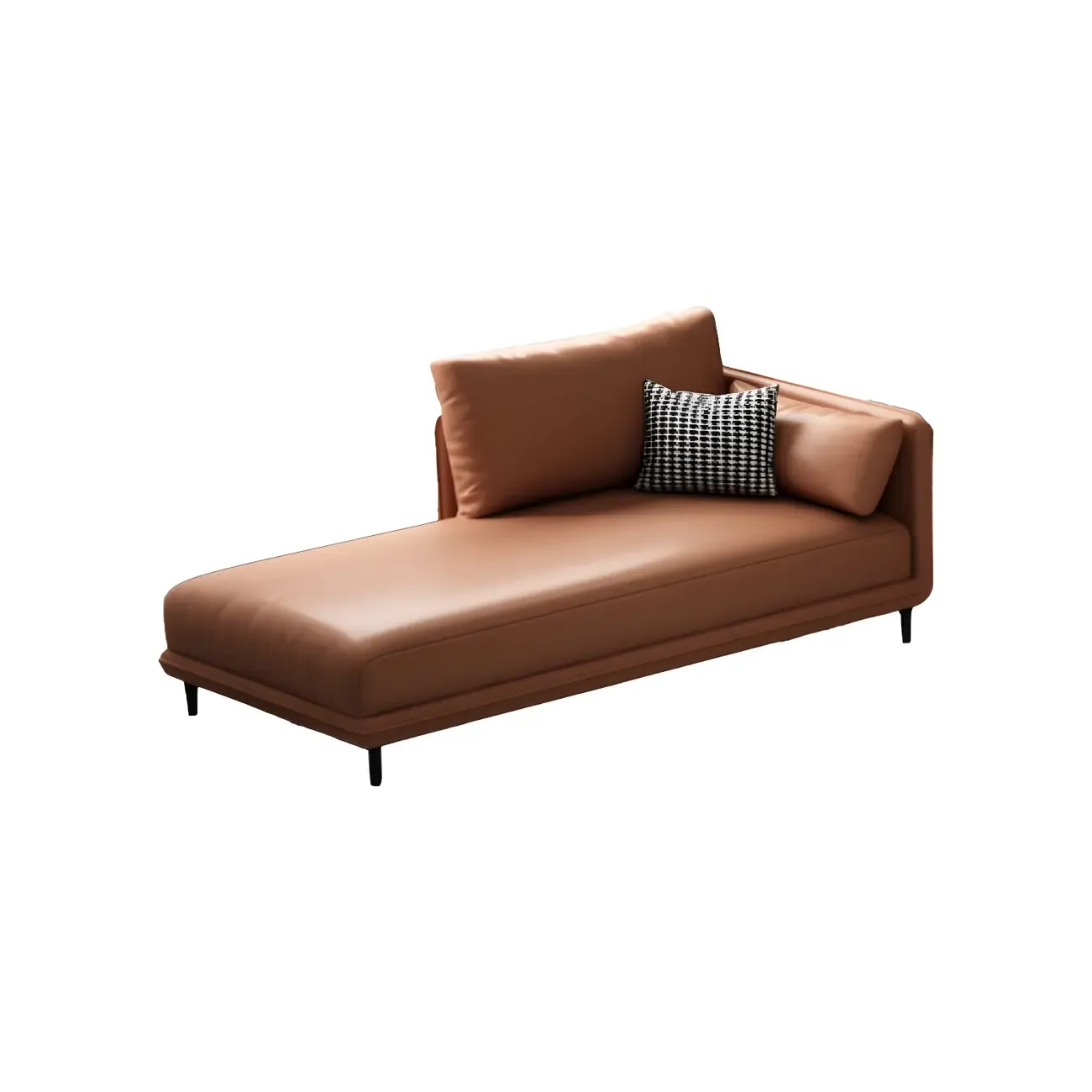 Stylish Faux Leather Chaise Lounge with Removable Cushions Image - 10
