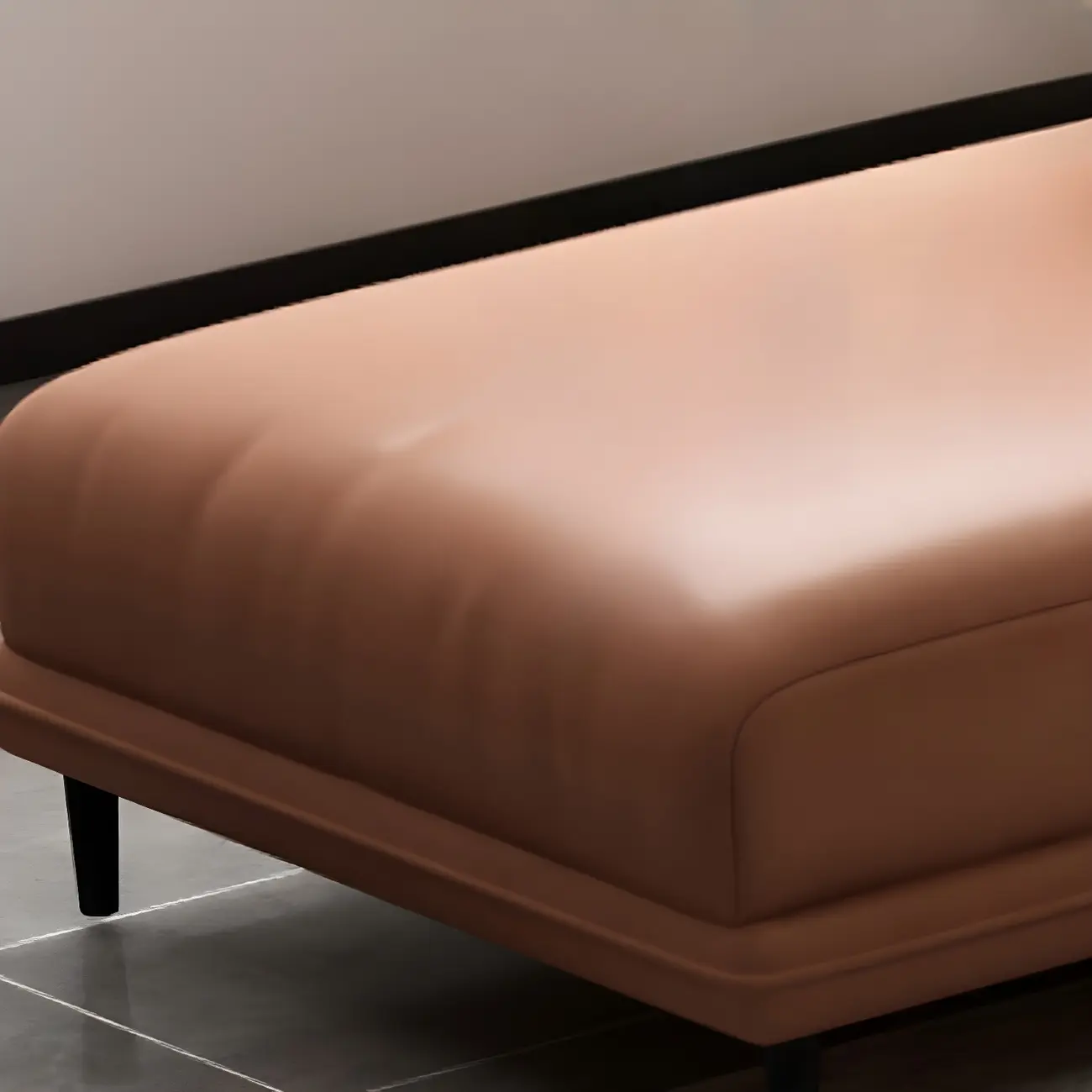 Stylish Faux Leather Chaise Lounge with Removable Cushions Image - 11 | homeyfad