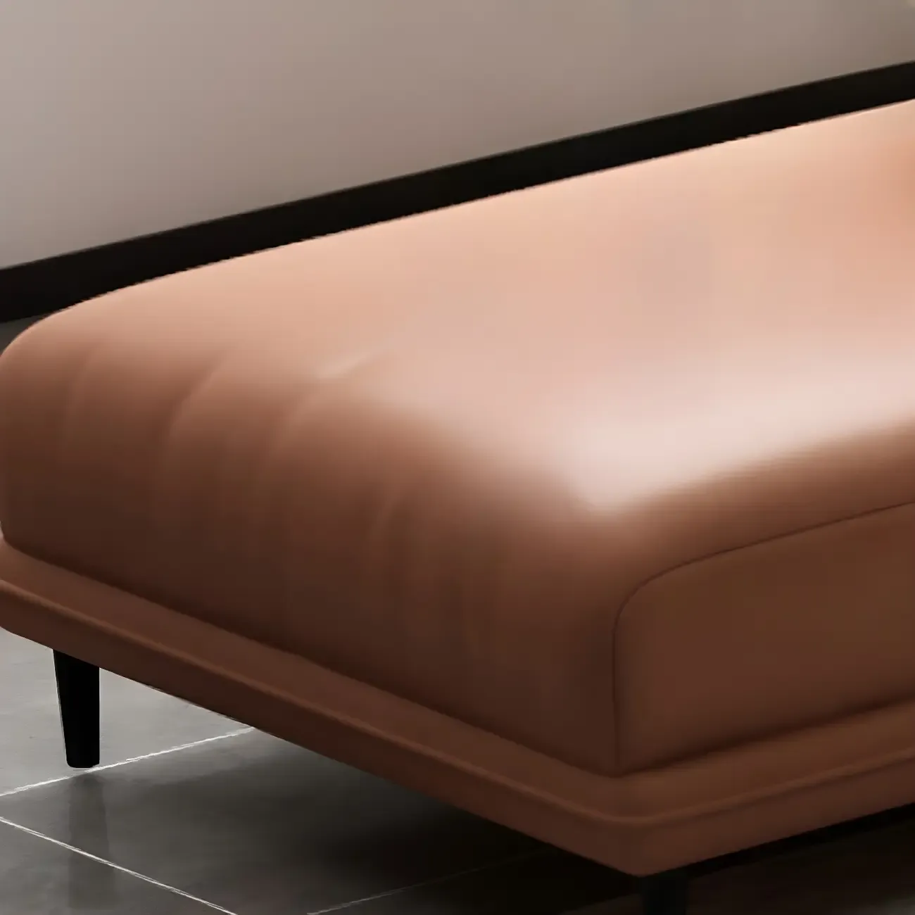 Stylish Faux Leather Chaise Lounge with Removable Cushions Image - 11