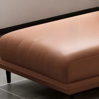 Stylish Faux Leather Chaise Lounge with Removable Cushions Image - 11
