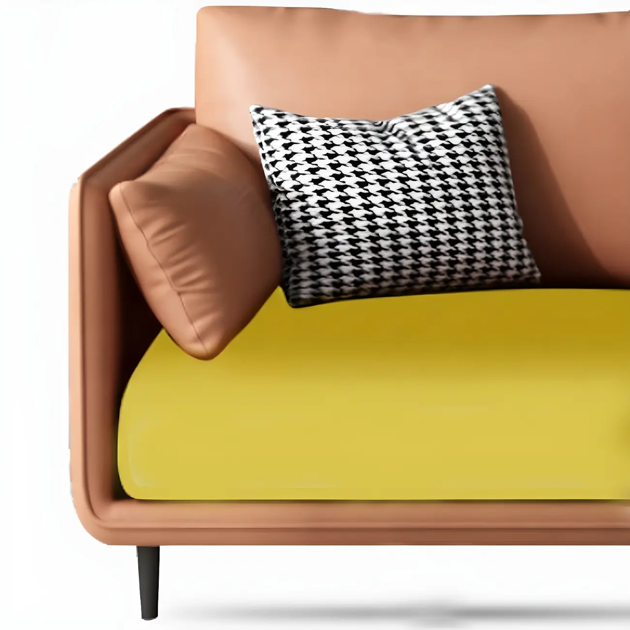 Stylish Faux Leather Chaise Lounge with Removable Cushions Image - 16 | homeyfad