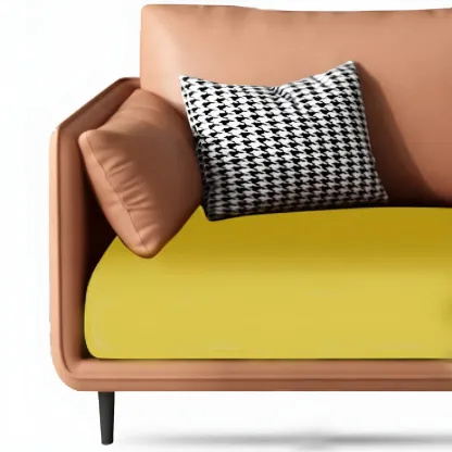 Stylish Faux Leather Chaise Lounge with Removable Cushions Image - 16