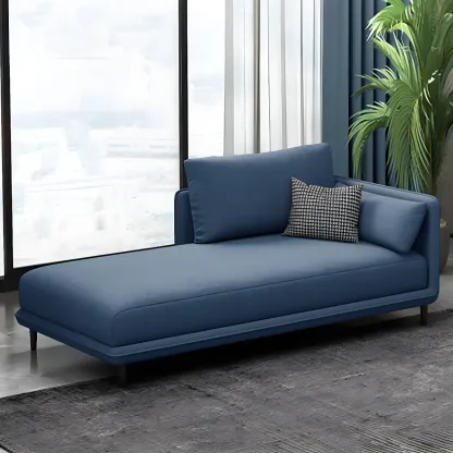 Stylish Faux Leather Chaise Lounge with Removable Cushions Image - 21