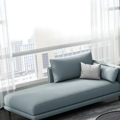 Stylish Faux Leather Chaise Lounge with Removable Cushions Image - 22