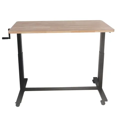 Durable Wooden Adjustable Standing Desk with Casters for Office Image - 4