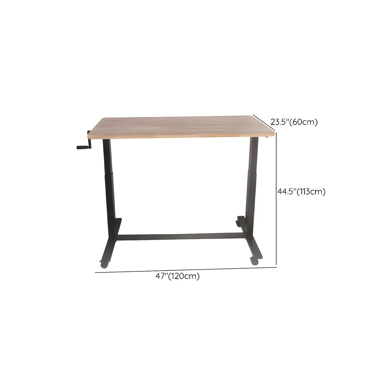 Durable Wooden Adjustable Standing Desk with Casters for Office #size | homeyfad
