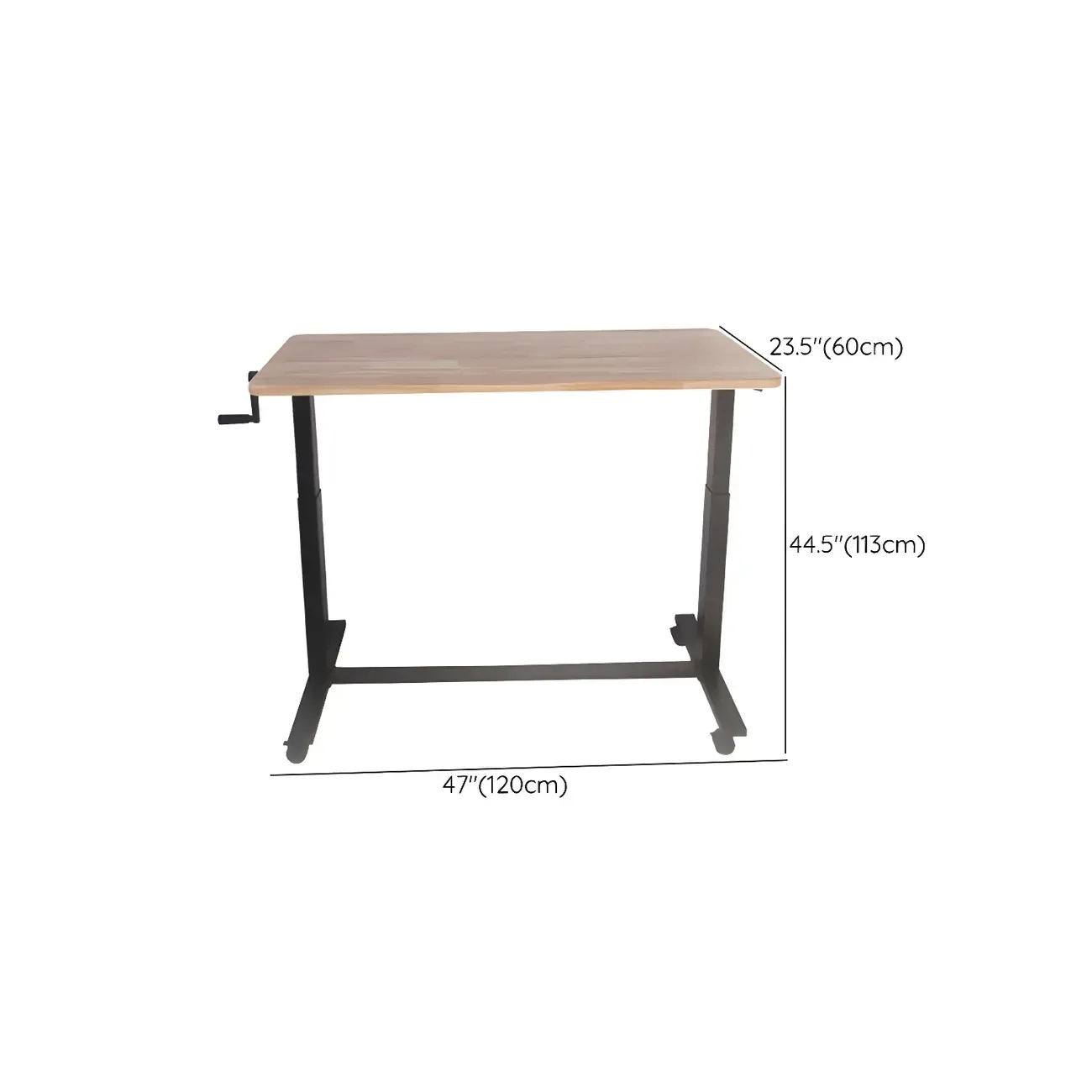 Durable Wooden Adjustable Standing Desk with Casters for Office #size