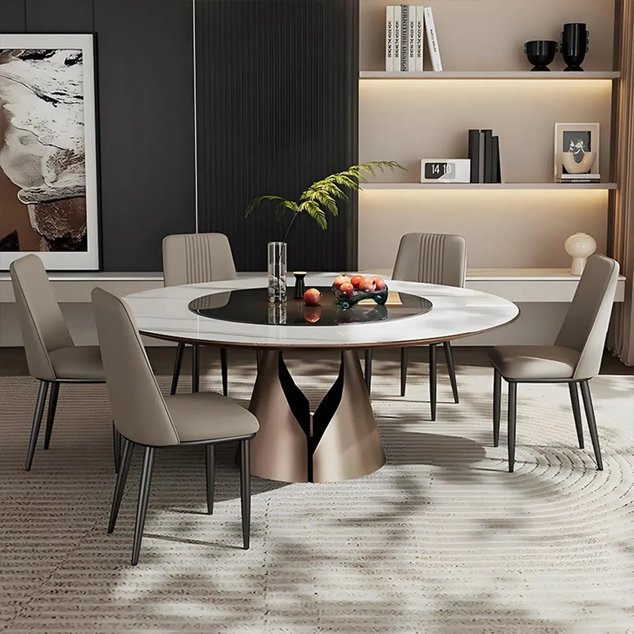 Modern Faux Leather Metal Frame Dining Chair Set of 2 Image - 3