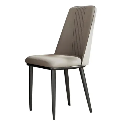 Modern Faux Leather Metal Frame Dining Chair Set of 2 Image - 12