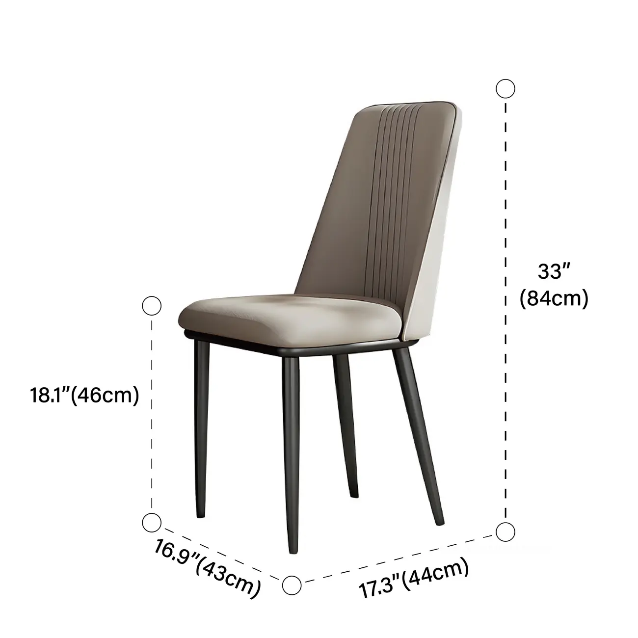 Modern Faux Leather Metal Frame Dining Chair Set of 2 #size | homeyfad