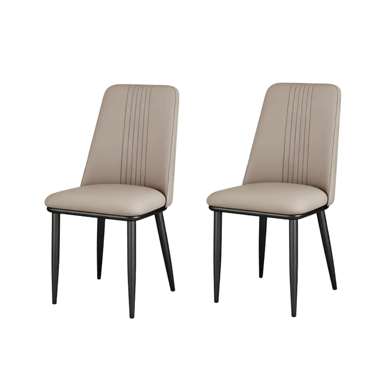 Modern Faux Leather Metal Frame Dining Chair Set of 2 Image - 8 | homeyfad
