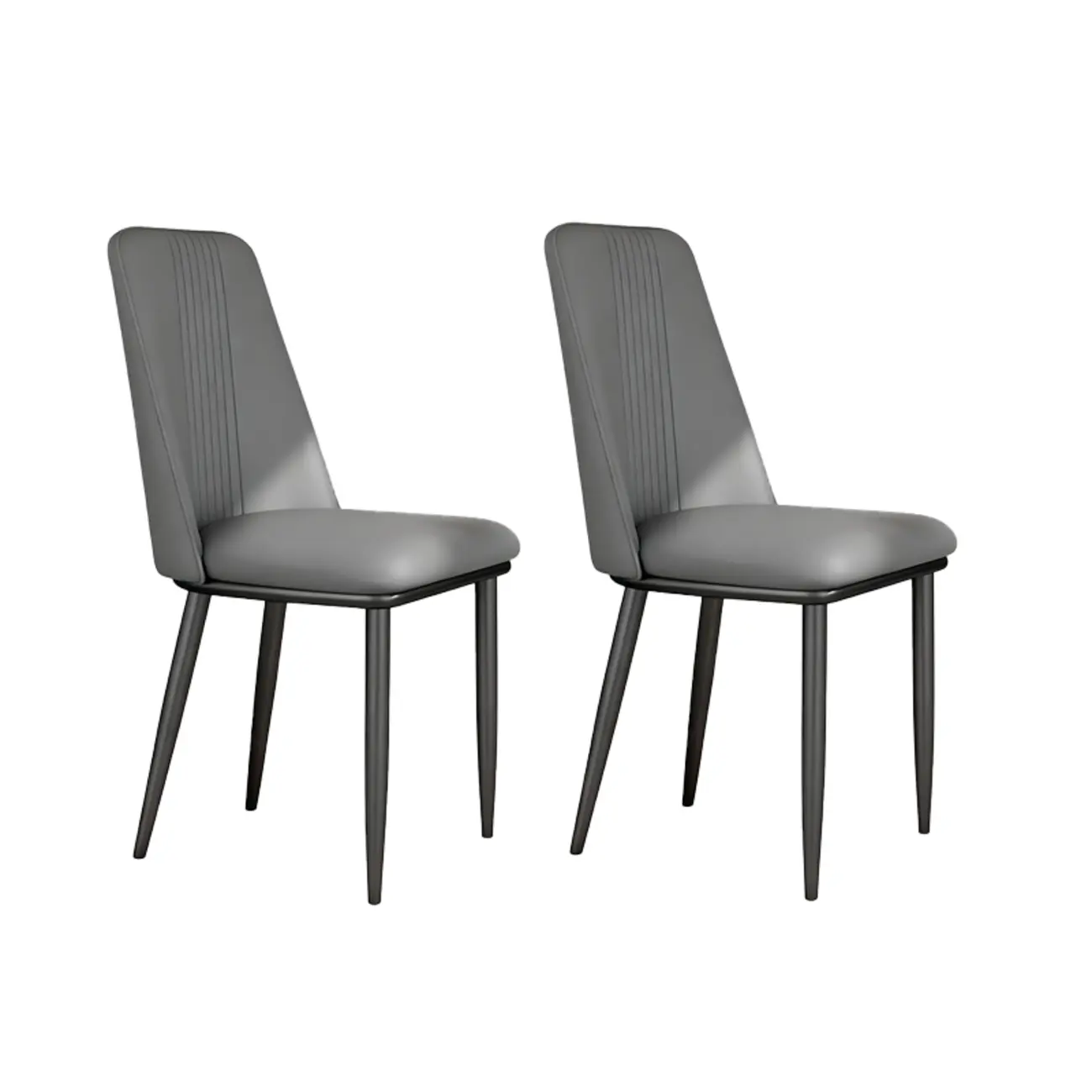 Modern Faux Leather Metal Frame Dining Chair Set of 2 Image - 9 | homeyfad
