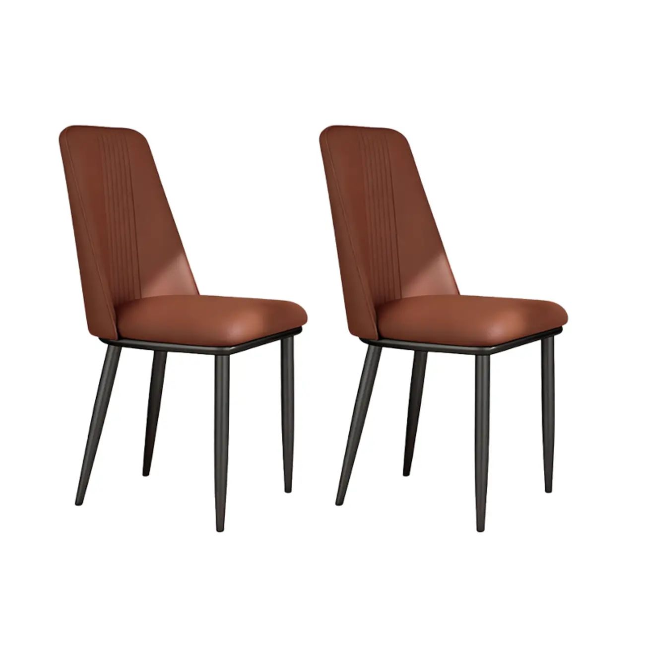 Modern Faux Leather Metal Frame Dining Chair Set of 2 Image - 10 | homeyfad