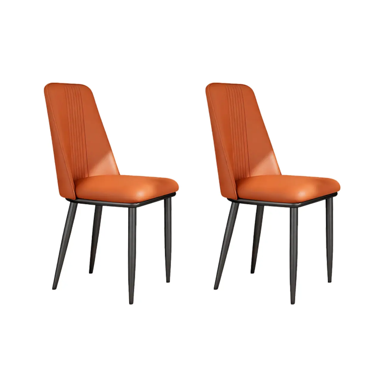 Modern Faux Leather Metal Frame Dining Chair Set of 2 Image - 11 | homeyfad