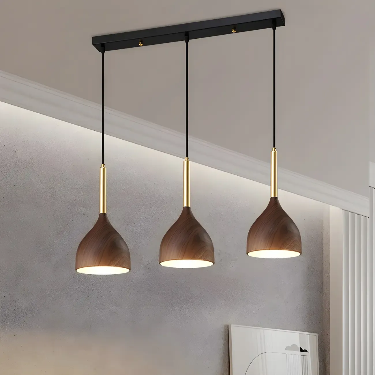3-Light Modern Adjustable Length Island Pendant Light for Kitchen Image - 2