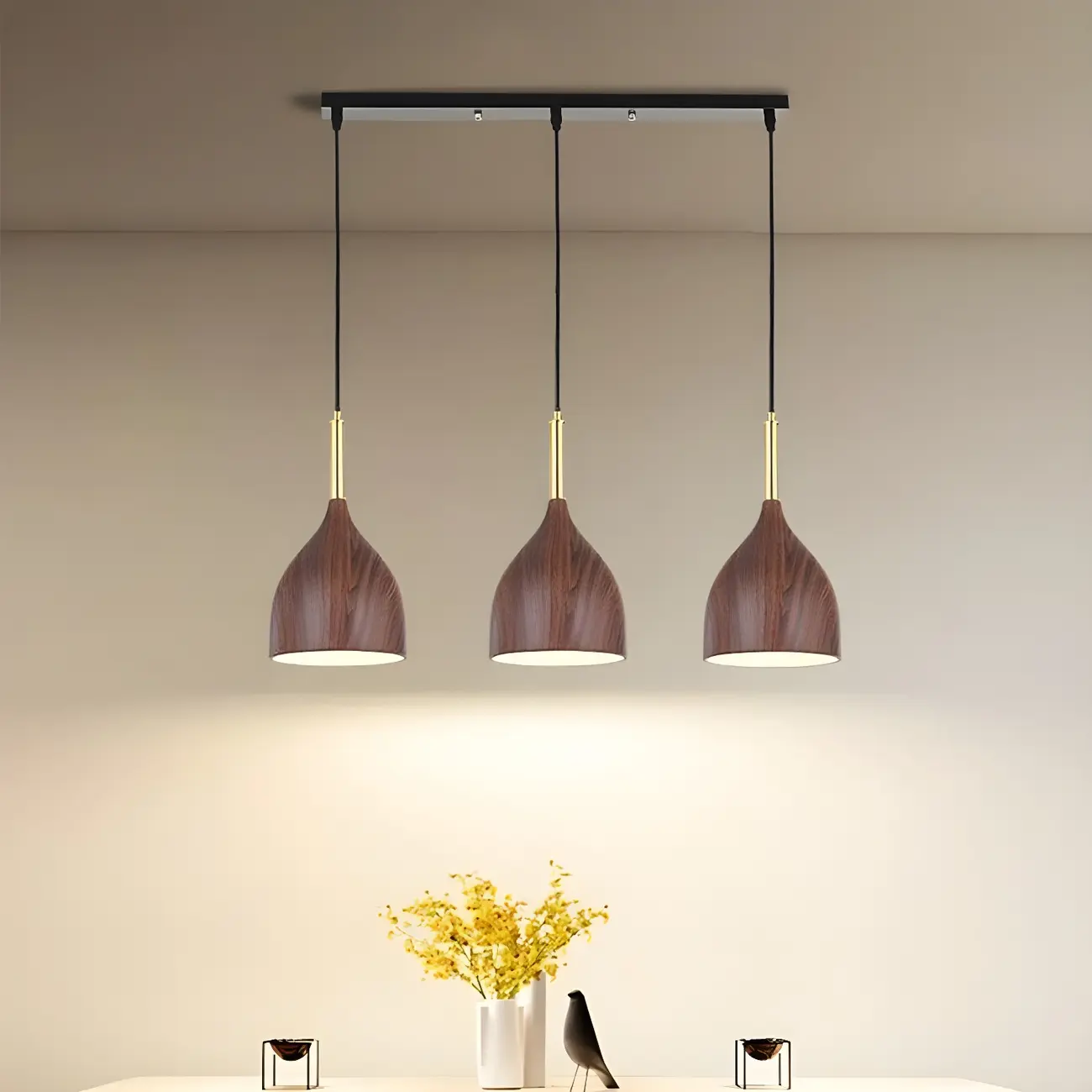 3-Light Modern Adjustable Length Island Pendant Light for Kitchen Image - 7 | homeyfad
