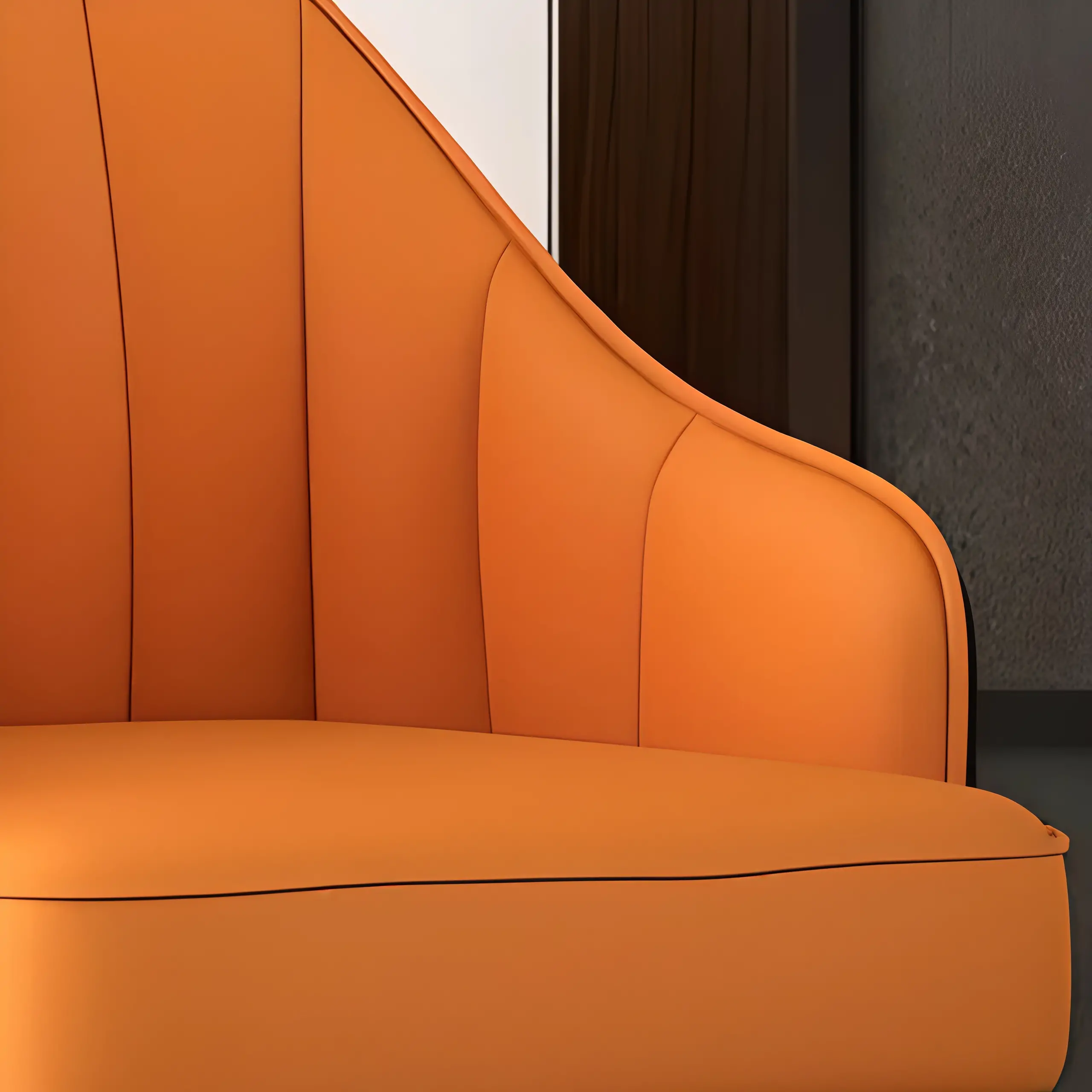 Art Deco Leather Bucket Cushioned Bar Stool Image - 11 | homeyfad