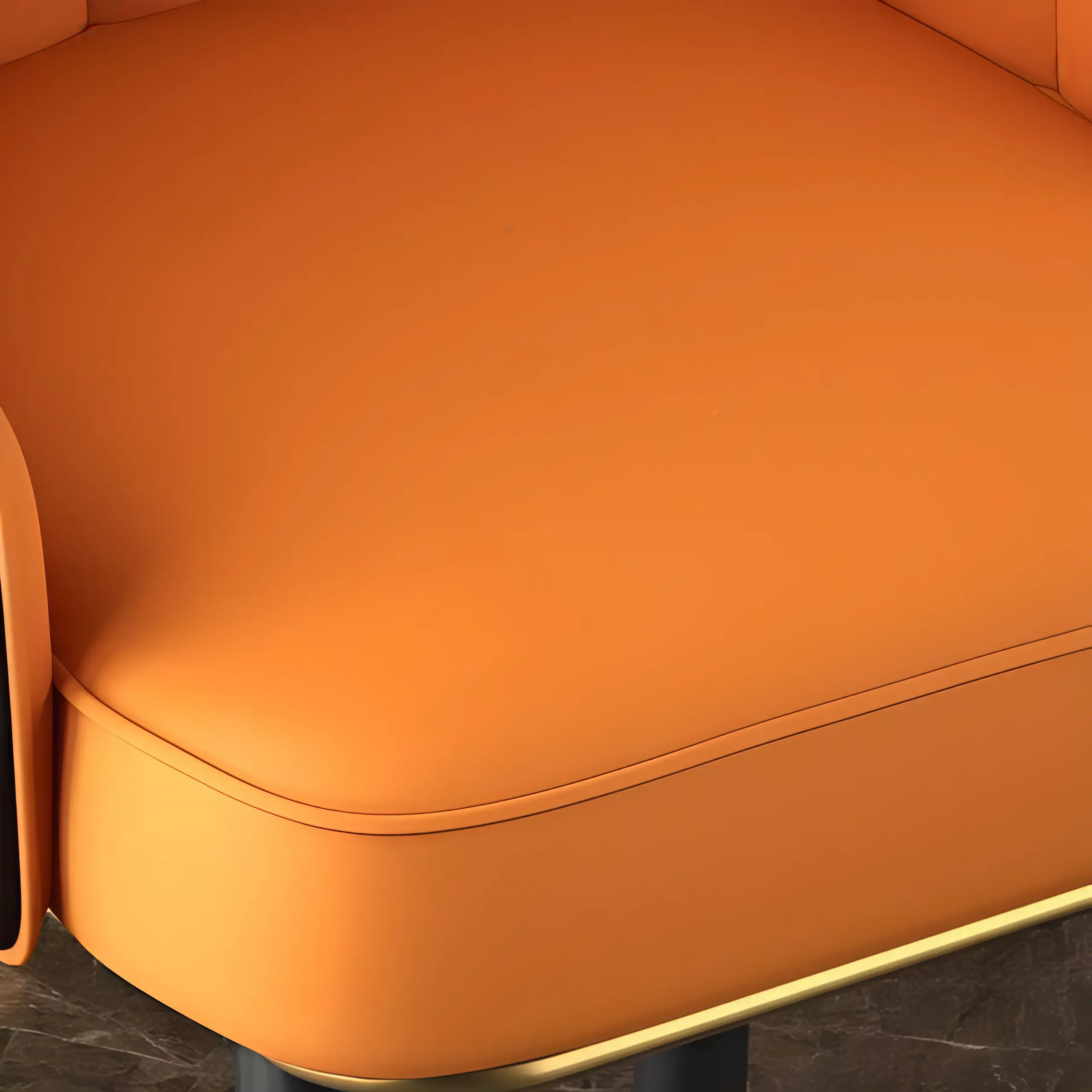 Art Deco Leather Bucket Cushioned Bar Stool Image - 7 | homeyfad