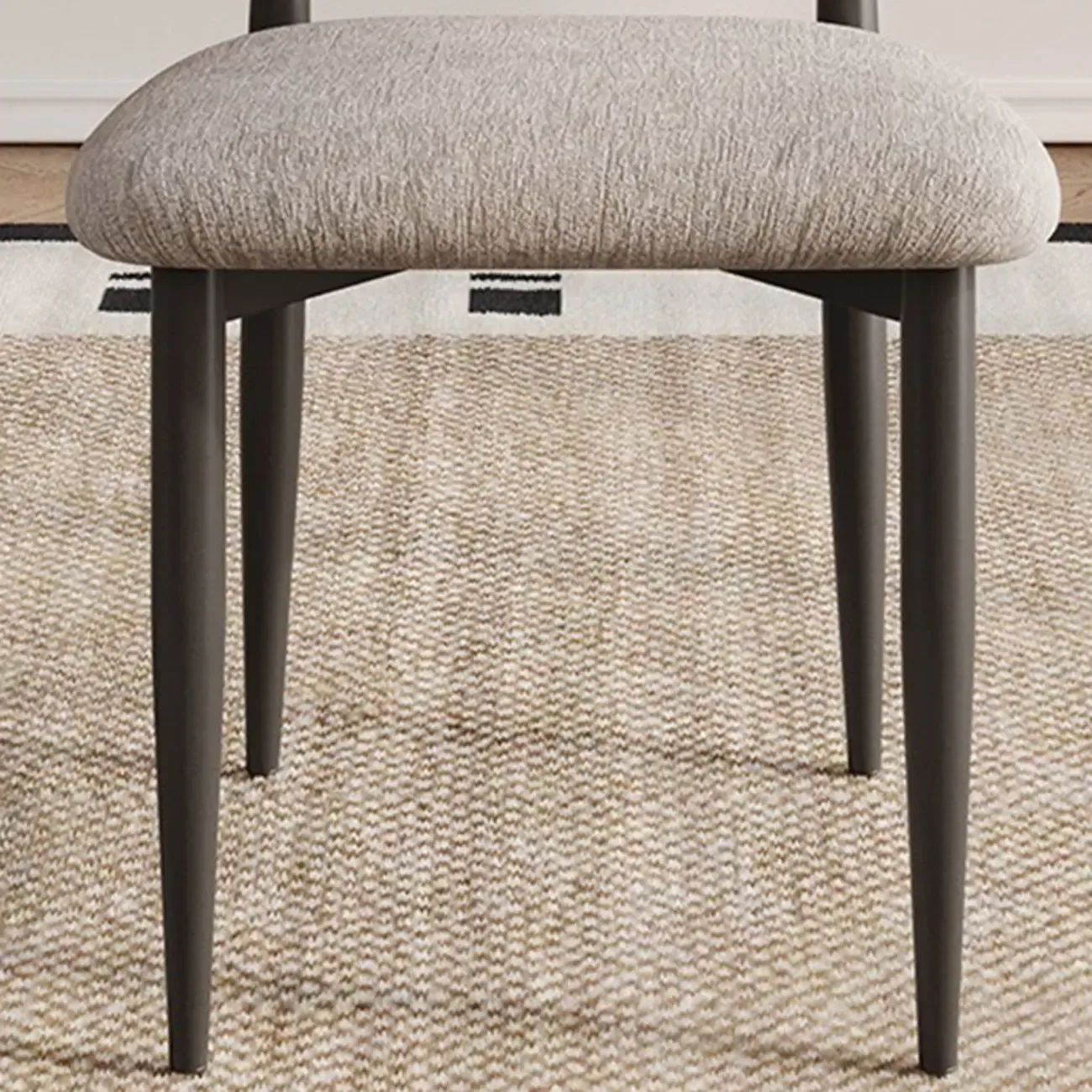 Vintage Chenille Low Back Armless Dining Chair Set of 2 Image - 3