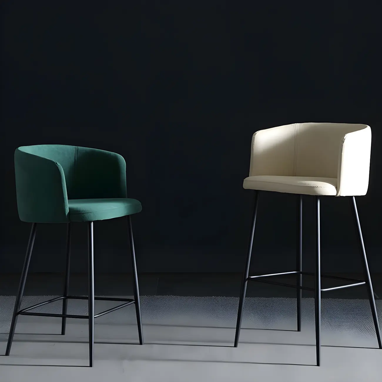 Bucket Faux Leather Wingback Counter Height Bar Stools Image - 3 | homeyfad