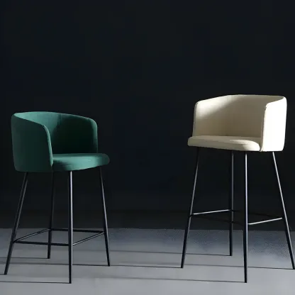 Bucket Faux Leather Wingback Counter Height Bar Stools Image - 3