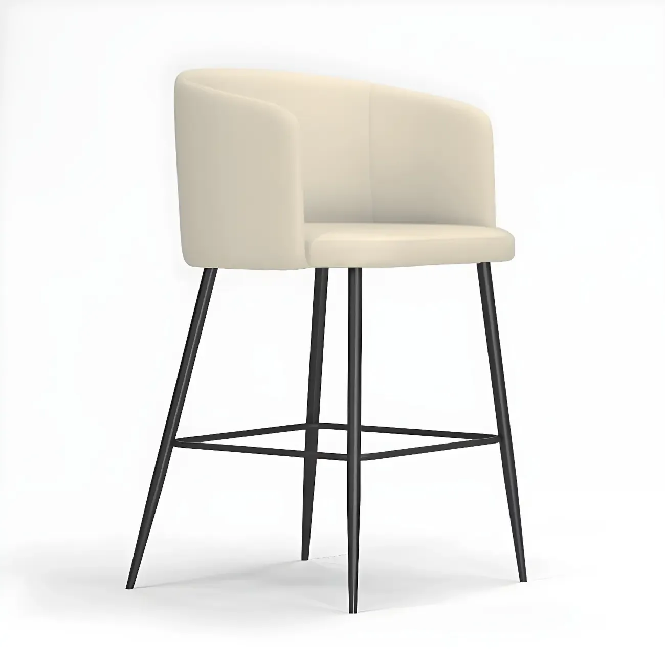 Bucket Faux Leather Wingback Counter Height Bar Stools Image - 9