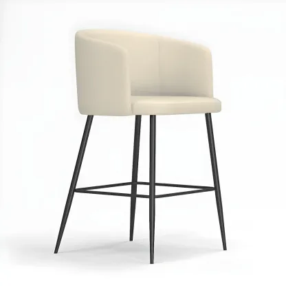 Bucket Faux Leather Wingback Counter Height Bar Stools Image - 9