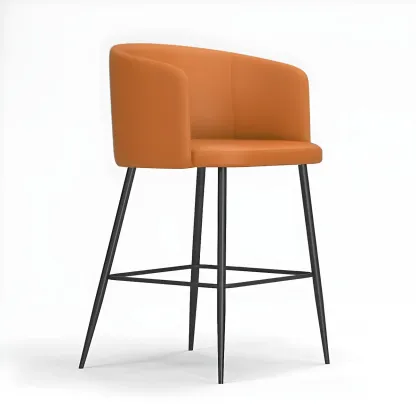 Bucket Faux Leather Wingback Counter Height Bar Stools Image - 10