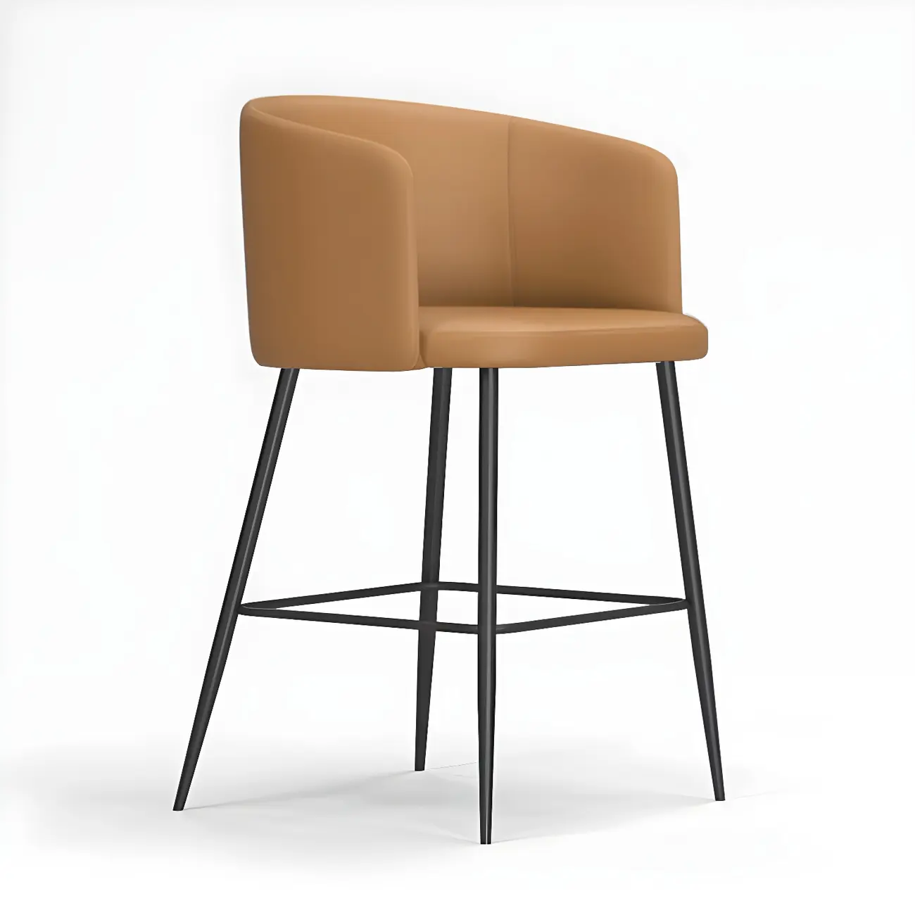 Bucket Faux Leather Wingback Counter Height Bar Stools Image - 11 | homeyfad